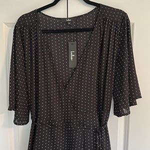 NWT Lulus Black Print Midi Dress
